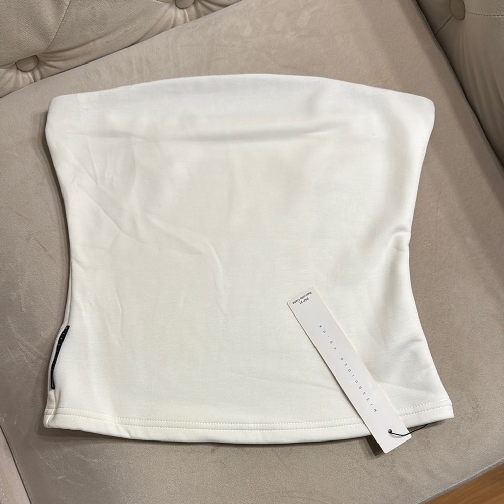 White Strapless Top